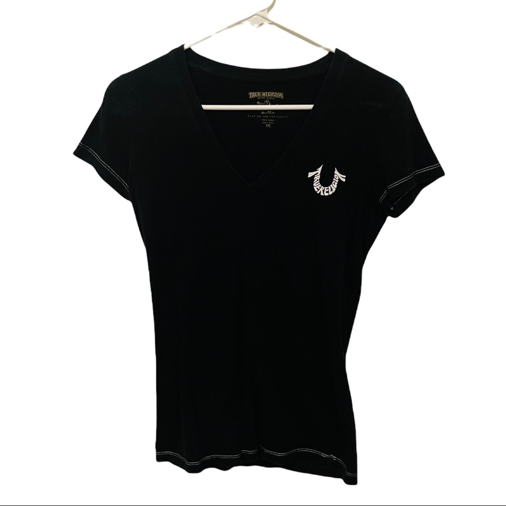 True Religion Horseshoe Logo Tee in Black size Women’s XS